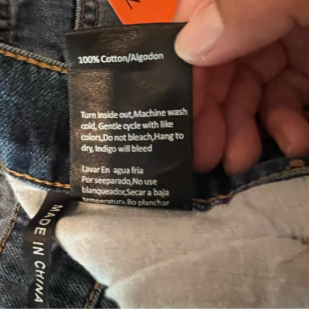 Risen High Waist Distressed Mom Jeans L - Picture 6 of 6